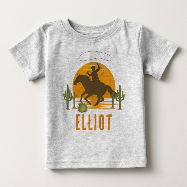 Wilder Cowboy-Western Baby T-shirt (Vorderseite)
