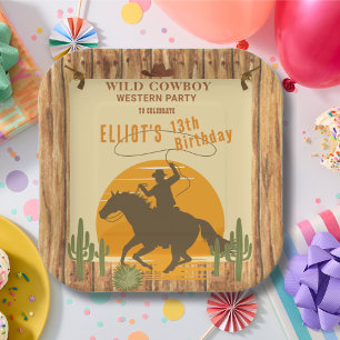 Wilder Cowboy Western Geburtstag Pappteller