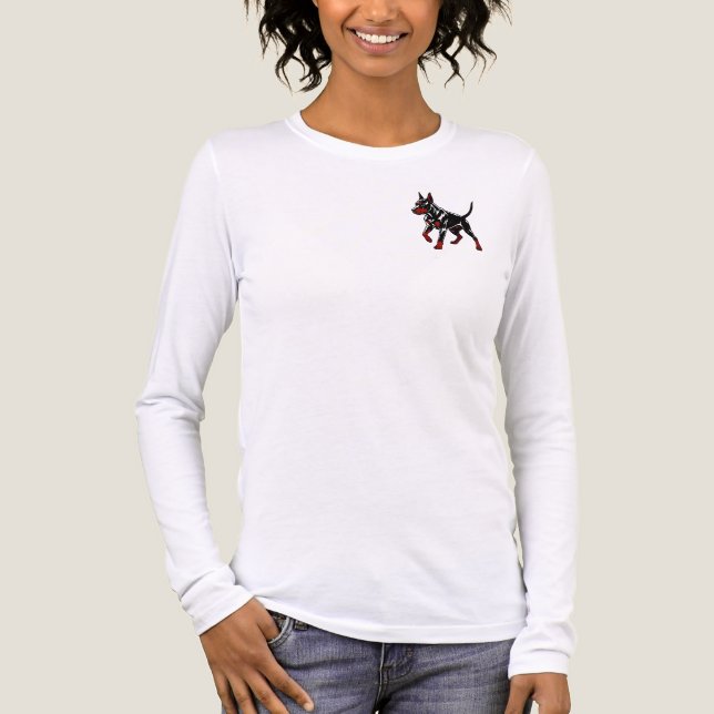 Wilder Dobermann-Wachhund Tri-Blend Shirt (Vorderseite)