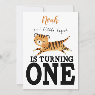 Wilder Dschungel-Tiger zum 1. Geburtstag Einladung
