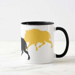 Wilder Eber auf dem Lauf - antiker deutscher Druck Tasse