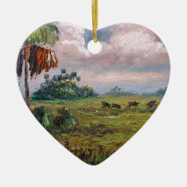 Wilder Eber-Jagd Keramikornament (Vorne)