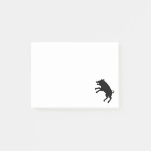 Wilder Eber-Schwarzweiss-Silhouette Post-it Klebezettel