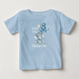 Wilder Erster 1. Geburtstag Baby Elefant Ballons B T-shirt