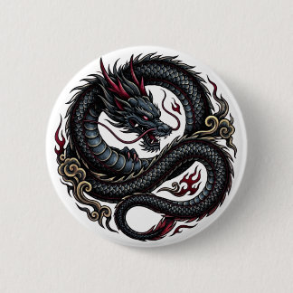 Wilder Feuerdrache Rundbutton 🐉🔥 FantasyButton Button