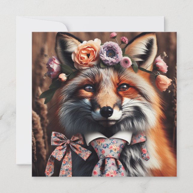 Wilder Fuchs mit Krawatte süß  (Vorderseite)