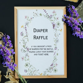 Wilder Garten blüht Baby Diaper Raffle Schild