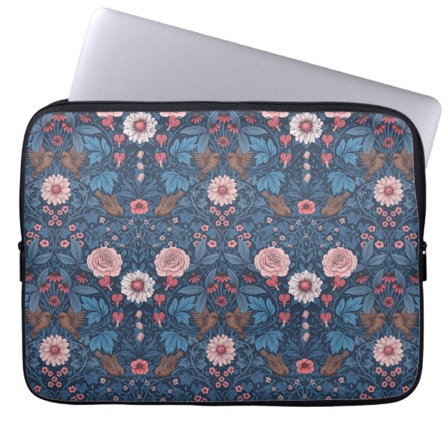 Wilder Garten in blau Laptopschutzhülle (Vorderseite)