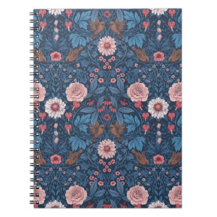 Wilder Garten in blau Notizblock