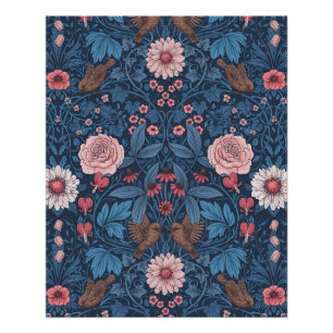 Wilder Garten in blau Poster