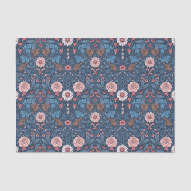 Wilder Garten in blau Seidenpapier (Vorderseite)