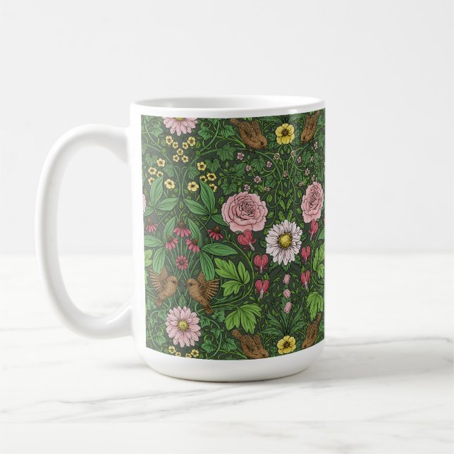 Wilder Garten in Grün Kaffeetasse (Links)