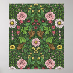 Wilder Garten in Grün Poster