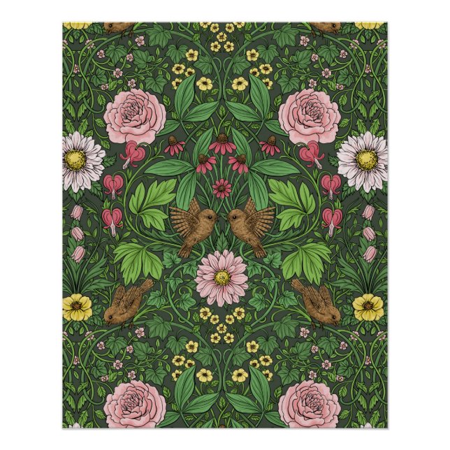 Wilder Garten in Grün Poster (Vorderseite)