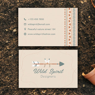 Wilder Geist Native American Pfeil Indianischer St Visitenkarte