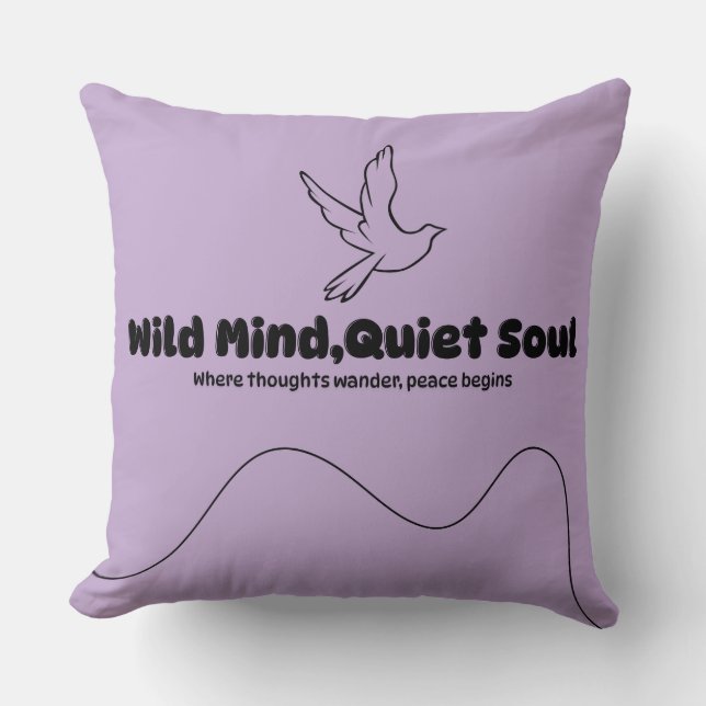 Wilder Geist, ruhiges Soul - Minimalistischer inne Kissen (Vorderseite)