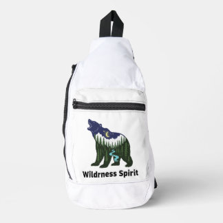 Wilder Geistbär Silhouette | Rustikaler Wald Crossbody Bag