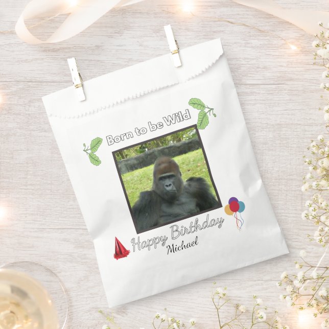 Wilder Gorilla-Geburtstagsfeier-Thema Geschenktütchen (Ausgeschnitten)