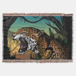 Wilder Jaguar-Dschungel mit Knurren Decke