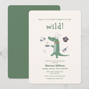 Wilder kleiner Koch Safari Krokodil Baby Shower Einladung