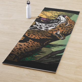 Wilder knurrender Jaguar-Dschungel-Kunst – Kräftig Yogamatte