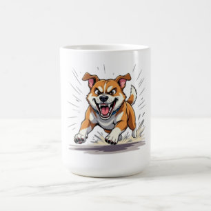 Wilder Laufender Hund – Illustration von Kraft und Kaffeetasse
