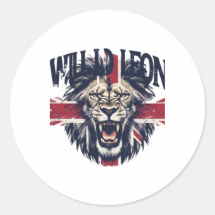 Wilder Leon London Das Brüllen des britischen Erbe Runder Aufkleber