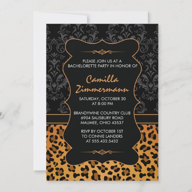 Wilder Leopard u. extravaganter Einladung (Vorderseite)