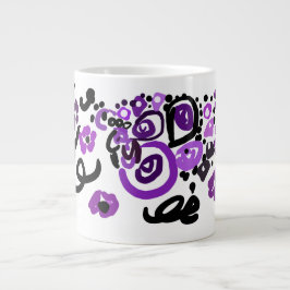 Wilder Lila Pfau Jumbo-Tasse