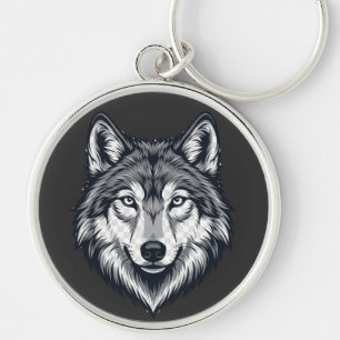 Wilder Lone-Wolf-Kopf-Schlüsselanhänger Schlüsselanhänger