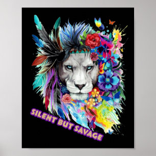 Wilder Löwe Aufkleber Poster