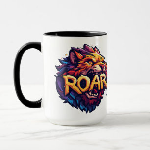 Wilder Löwenbrüller Motivationsstarkes Buntes Wild Tasse