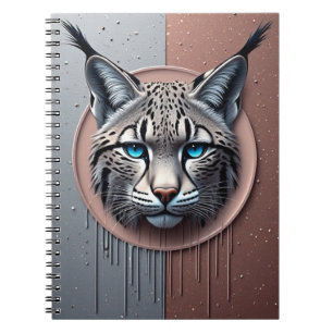 Wilder Luchs geometrisches Gesicht mit modernen De Notizblock