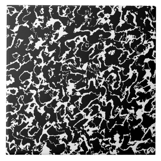 Wilder Marmor 3 - Schwarzweiss Fliese (Vorderseite)