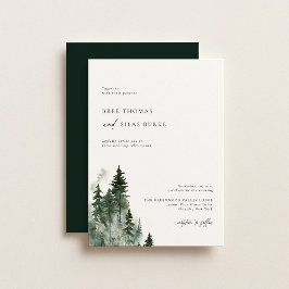Wilder Pinienwald Rustikale Hochzeit Einladung