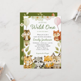 Wilder Safari-Dschungel-Tiere-Junge-Baby-Party Einladung