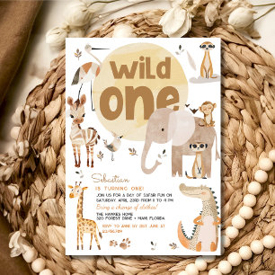 Wilder Safari-Geburtstag für Kinder Einladung