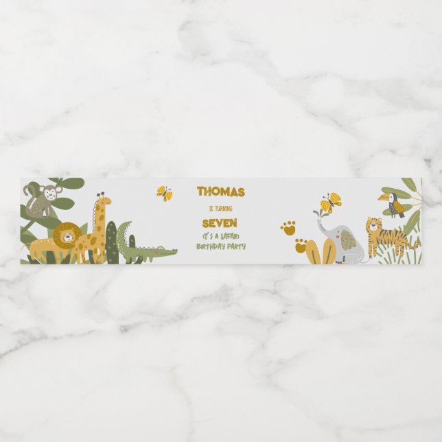 Wilder Safari-Kindergeburtstag (Einzelnes Label)