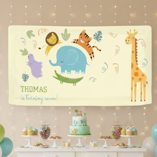 Wilder Safari-Kindergeburtstag Banner