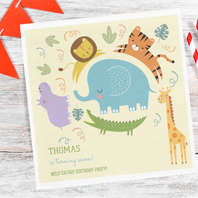 Wilder Safari-Kindergeburtstag Serviette (Von Creator hochgeladen)