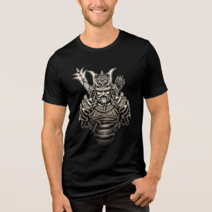 Wilder Samurai-Krieger – Kühne japanische Rüstung Tri-Blend Shirt