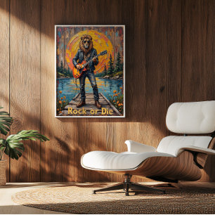 Wilder Schrei: Gitarre am Wasser Poster