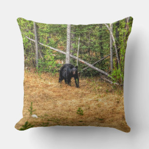 Wilder Schwarzbär & Yukon Forest Foto Kunst, Dicht Kissen