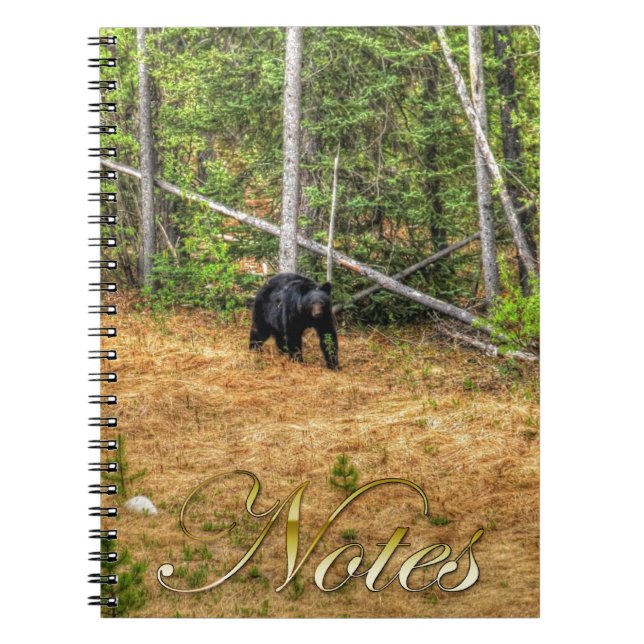 Wilder Schwarzbär & Yukon Forest Foto Kunst, Dicht Notizblock (Vorderseite)