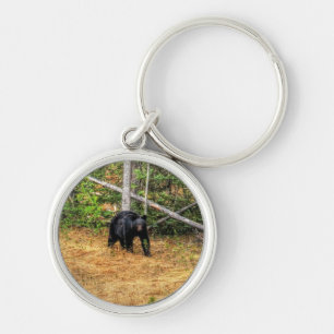 Wilder Schwarzbär & Yukon Forest Foto Kunst, Dicht Schlüsselanhänger