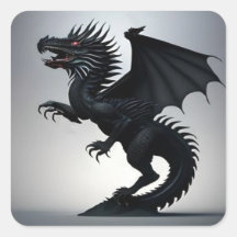 Wilder Schwarzer Drache mit Flügeln #2