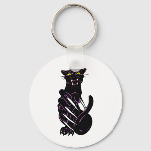 Wilder schwarzer Panther Schlüsselanhänger