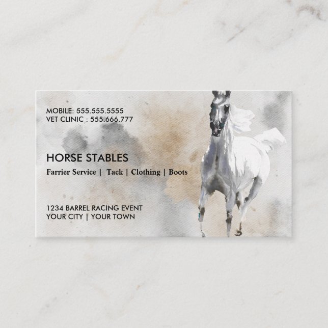 Wilder Stallion Reittiere Farrer Pferdeschuhe Visitenkarte (Vorderseite)