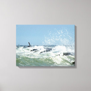 Wilder Surf im Jetty Leinwanddruck