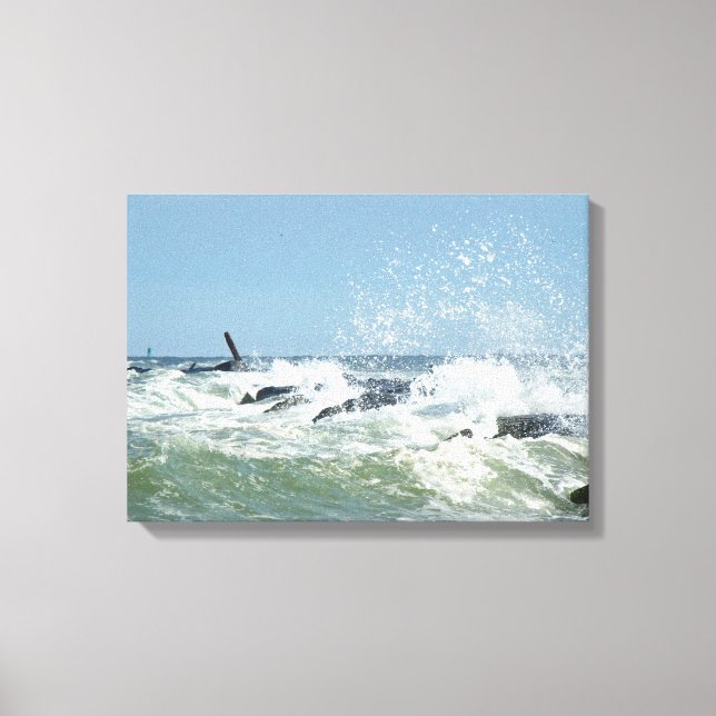 Wilder Surf im Jetty Leinwanddruck (Vorderseite)